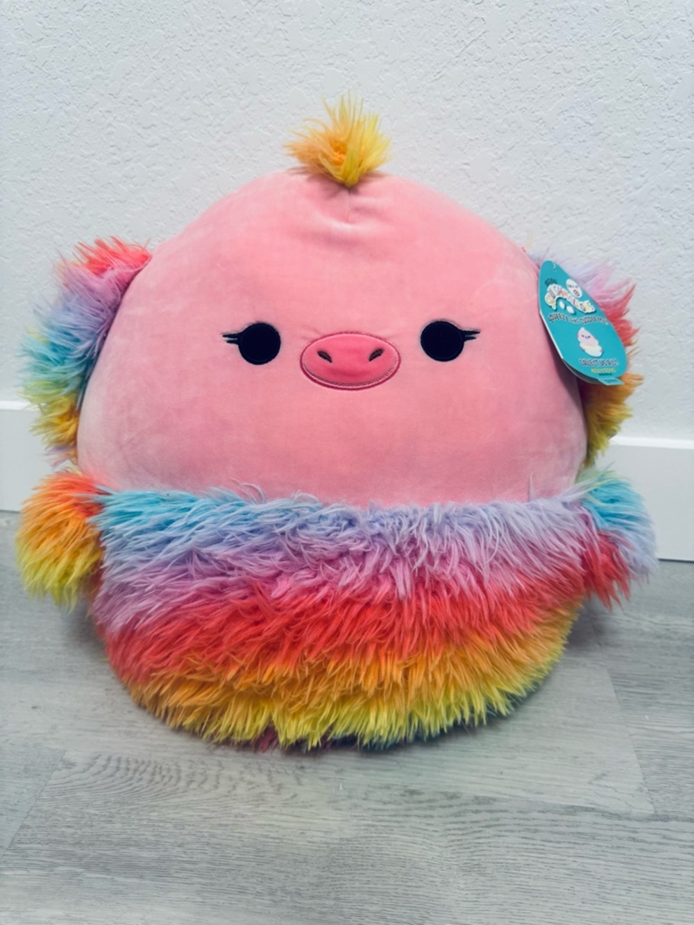 Squishmallows Rainbow Plush Pillow - Pink, Yellow, Blue, Green